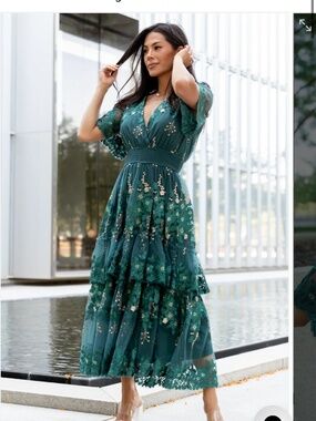 Baltic Born Lottie embroidered midi dress Plus size